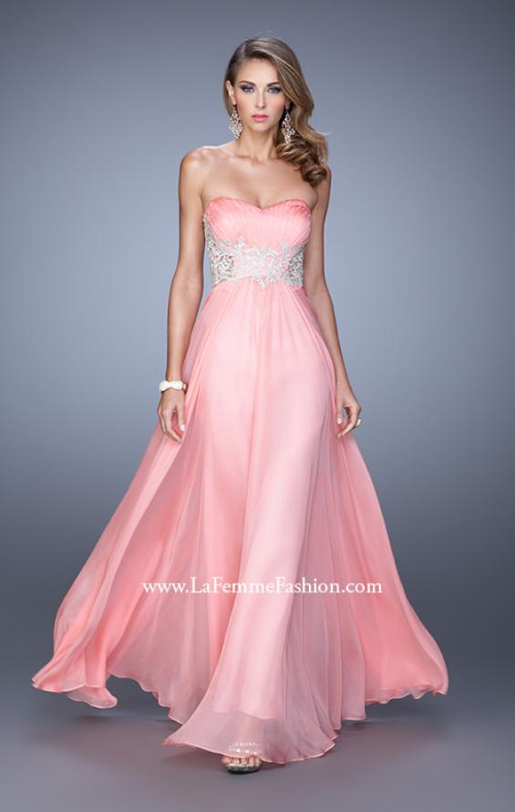 Picture of: Glamorous Prom Dress with Beaded Metallic Embroidery in Pink, Style: 21040, Detail Picture 4