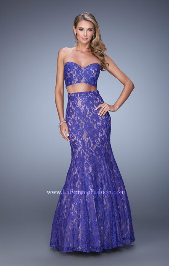 Picture of: Two Piece Lace Dress with Mermaid Skirt in Blue, Style: 21050, Detail Picture 1