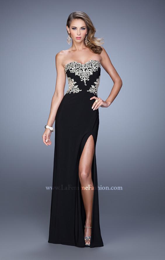 Picture of: Elegant Long Prom Dress with Cut Outs and Open Back in Black, Style: 21073, Detail Picture 3