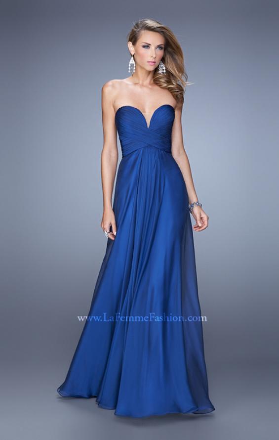 Picture of: Stunning Chiffon Prom Dress with Gathered Bodice in Blue, Style: 21154, Main Picture