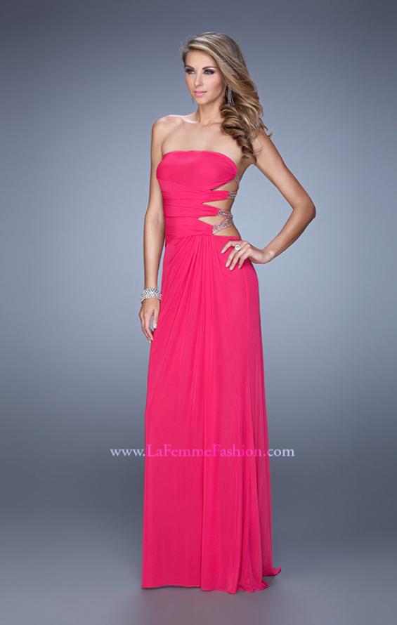 Picture of: Rhinestone Glamorous Prom Dress with Cut Outs in Pink, Style: 21197, Main Picture