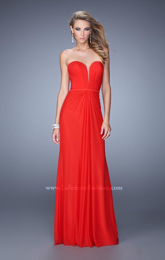 Picture of: Gathered Bodice Prom Dress with Sweetheart Neckline in Red, Style: 21343, Main Picture