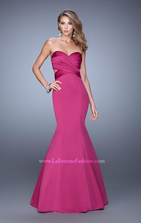 Picture of: Open Back Satin Mermaid Style Prom Dress in Pink, Style: 21375, Detail Picture 1