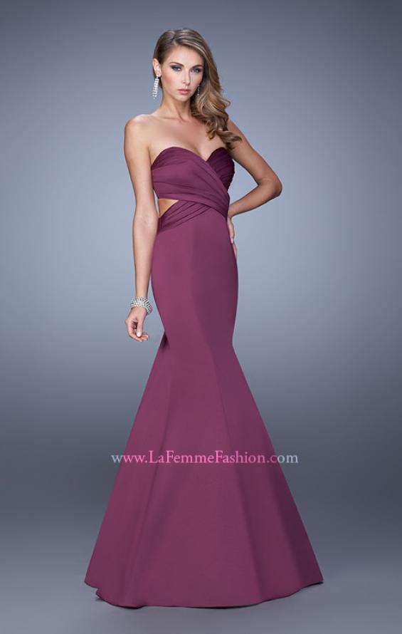 Picture of: Open Back Satin Mermaid Style Prom Dress in Purple, Style: 21375, Detail Picture 3