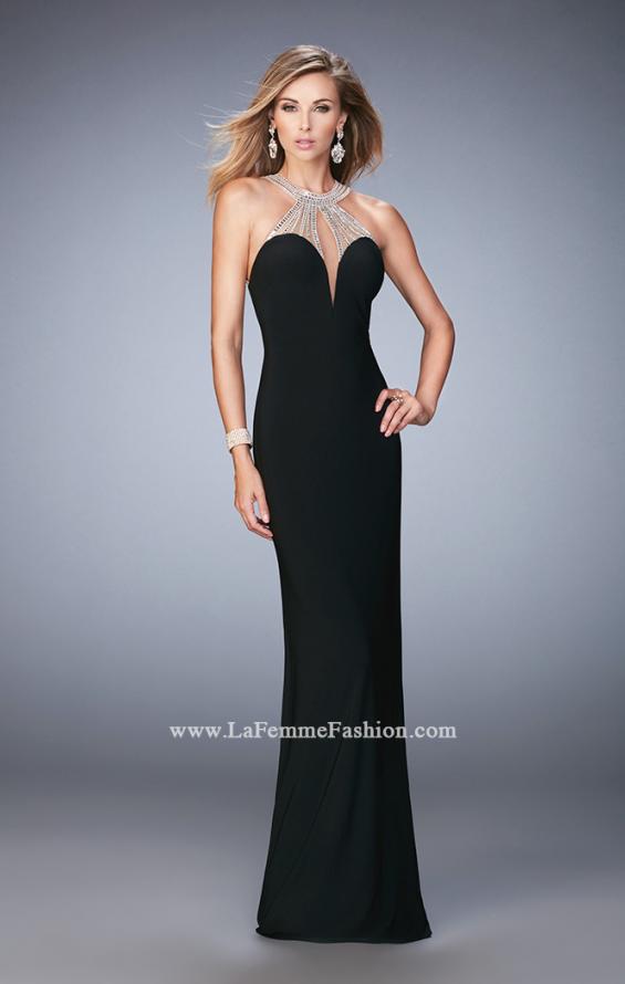 Picture of: Jersey Prom Dress with Sweetheart Neckline and Train in Black, Style: 21929, Detail Picture 3