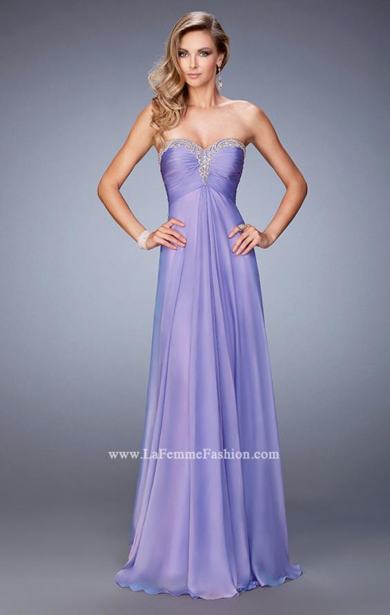 Picture of: Chiffon Prom Dress with Embellishments and Crystals in Purple, Style: 22115, Main Picture