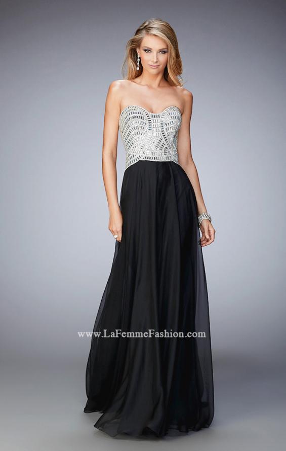 Picture of: Sweetheart Neckline Prom Dress with Sparkling Gems in Black, Style: 22137, Detail Picture 1