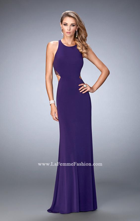 Picture of: Elegant Prom Dress with Sheer Back and Rhinestones in Purple, Style: 22288, Back Picture