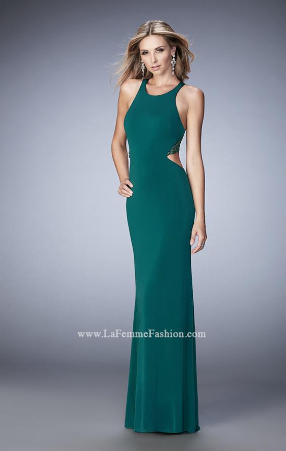 Picture of: Elegant Prom Dress with Sheer Back and Rhinestones in Green, Style: 22288, Detail Picture 3
