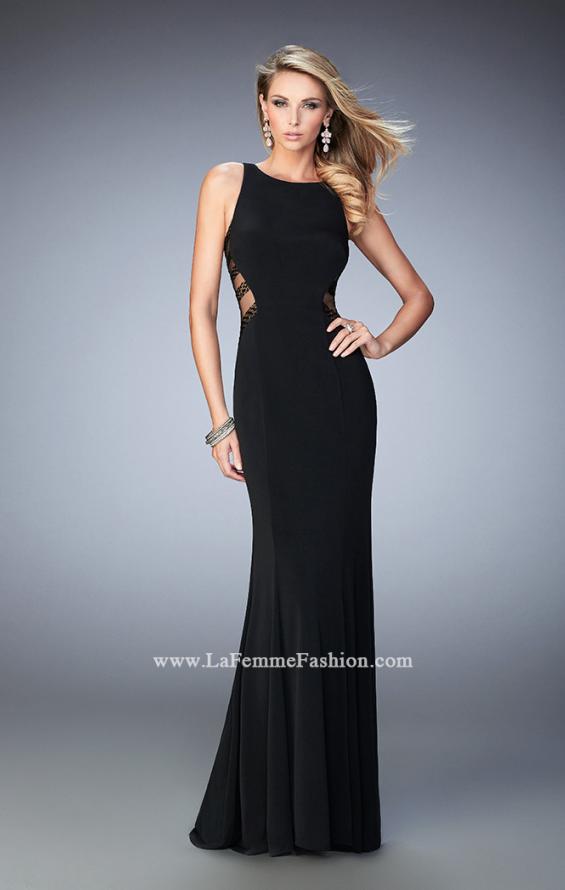 Picture of: Embellished Prom Gown with Sheer Sides in Black, Style: 22299, Detail Picture 1