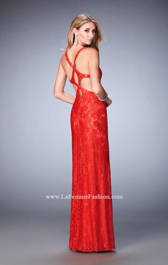 Picture of: Elegant Lace Prom Dress with Cut Outs and Rhinestones in Red, Style: 22381, Main Picture