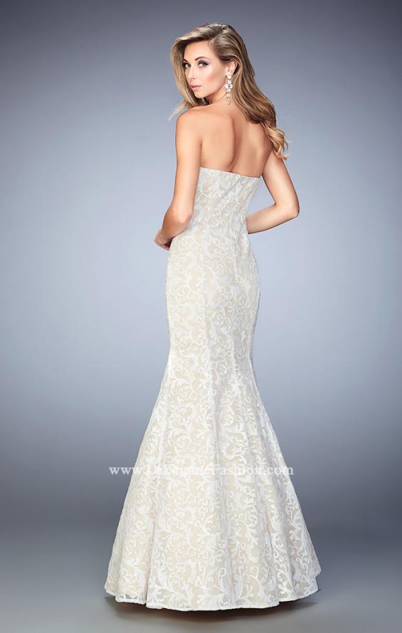 Picture of: Long Sequin Lace Prom Dress with Sweetheart Neck in White, Style: 22390, Back Picture