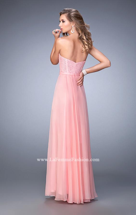 Picture of: Long Chiffon Prom Dress with Crystal Rhinestones in Pink, Style: 22524, Back Picture