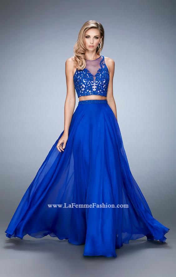 Picture of: Beaded and Embroidered Two Piece Prom Dress in Blue, Style: 22652, Detail Picture 1