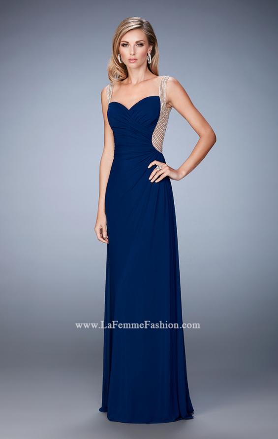 Picture of: Prom Gown with Sweetheart Neckline, Stones, and Pearls in Blue, Style: 22691, Detail Picture 1