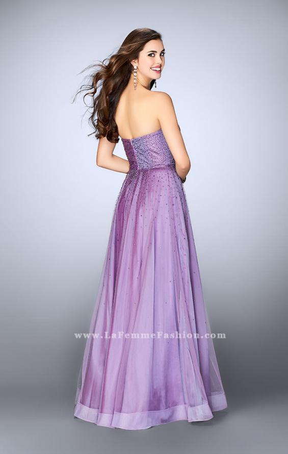 Picture of: Strapless A-line Dress with Rhinestones Tulle Skirt in Purple, Style: 22952, Back Picture