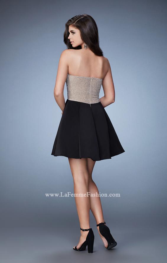 Picture of: Strapless A-line Sweetheart Beaded Short Dress in Black, Style: 23489, Back Picture