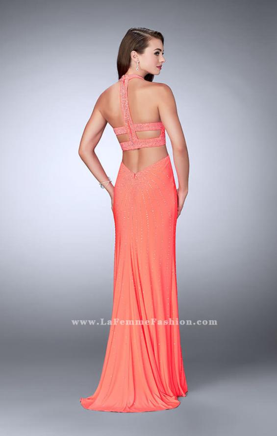 Picture of: Prom Dress with Rhinestones and Racer Back in Orange, Style: 23706, Detail Picture 2