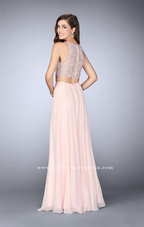 Picture of: Two Piece Prom Dress with A-line Skirt and Lace in Pink, Style: 23775, Back Picture