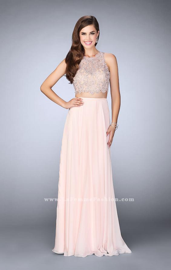 Picture of: Two Piece Prom Dress with A-line Skirt and Lace in Pink, Style: 23775, Detail Picture 1