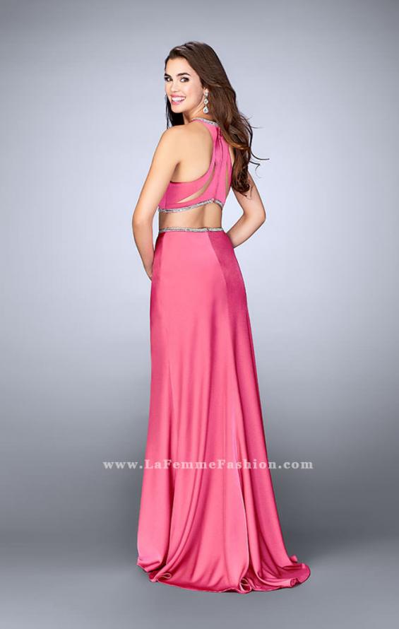 Picture of: Two Piece Dress with Beaded Edges and Sheer Cut Outs in Pinki, Style: 23828, Back Picture