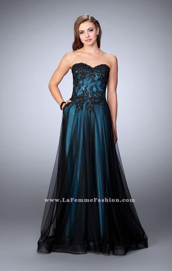 Picture of: Tulle A-line Dress with Beaded Lace Bodice in Blue, Style: 23920, Detail Picture 1
