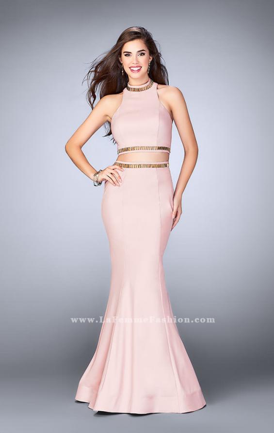 Picture of: Prom Dress with High Collar and Mermaid Skirt in Pink, Style: 23932, Detail Picture 2