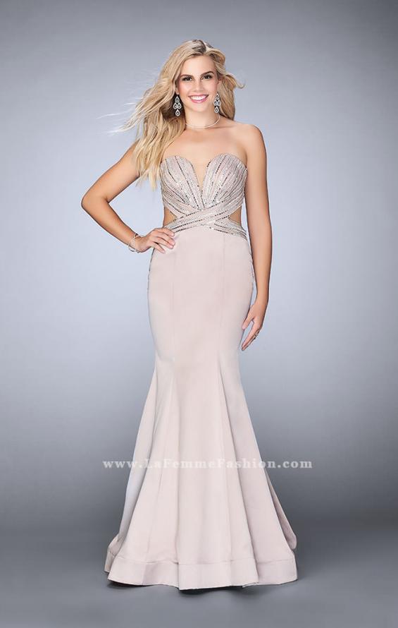 Picture of: Beaded Mermaid Prom Dress with Open Back in Pink, Style: 23944, Detail Picture 1