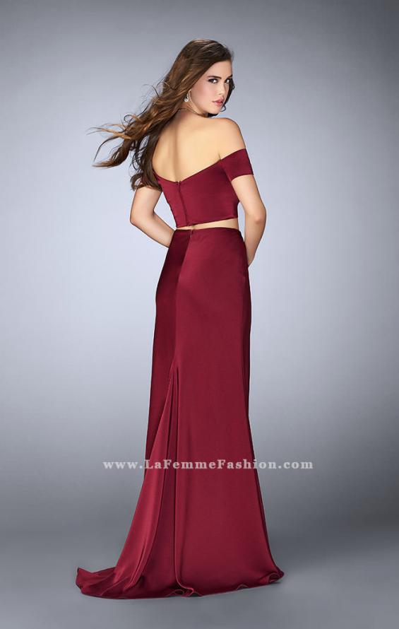 Picture of: Two Piece Off the Shoulder Prom Dress with Slit in Red, Style: 23963, Back Picture
