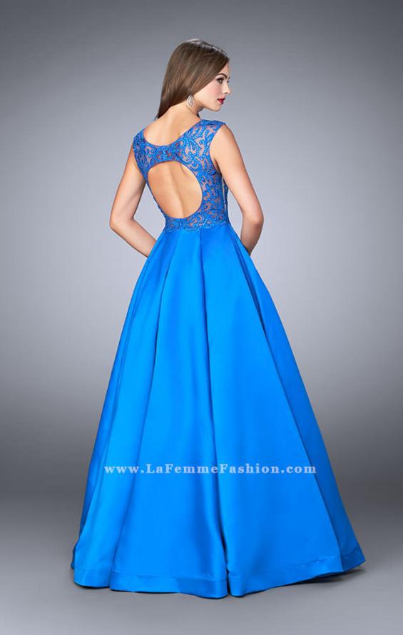 Picture of: A-line Prom Dress with Embroidery and Open Back in Blue, Style: 24147, Back Picture