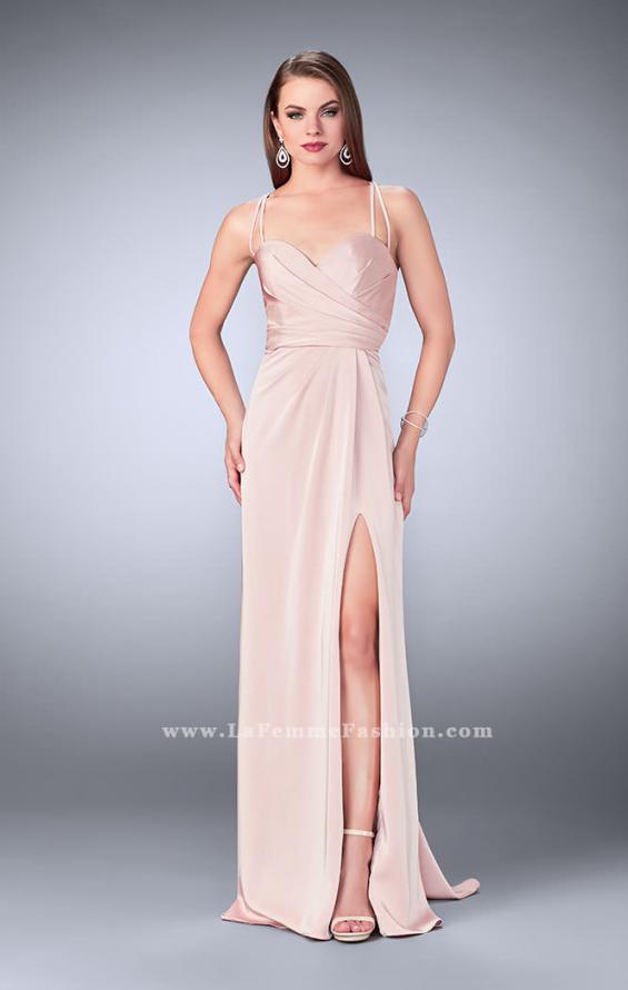 Picture of: Gathered Jersey Prom Dress with Sweetheart Neckline in Pink, Style: 24263, Detail Picture 2