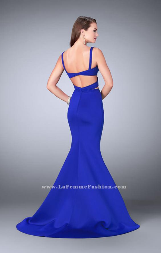 Picture of: Faux Two Piece Neoprene Dress with Mermaid Skirt in Blue, Style: 24288, Detail Picture 1