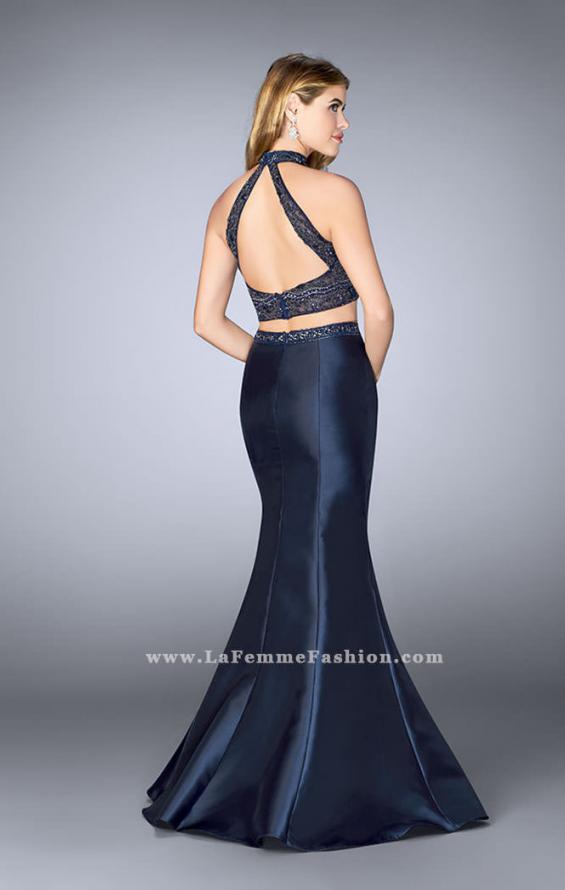 Picture of: Long Two Piece Mermaid Prom Dress with Beaded Top in Blue, Style: 24388, Back Picture