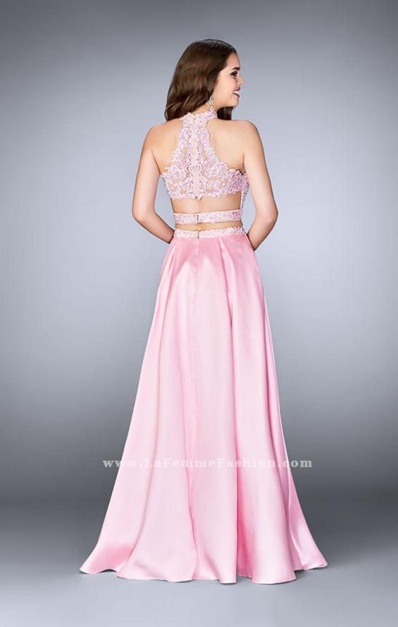 Picture of: A-line Lace Two Piece Dress with Floral Embroidery in Pink, Style: 24407, Back Picture