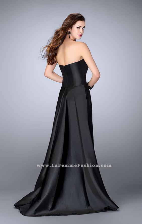 Picture of: Long Cape Dress with a Deep Sweetheart Neckline in Black, Style: 24467, Back Picture