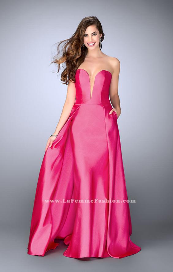 Picture of: Long Cape Dress with a Deep Sweetheart Neckline in Pink, Style: 24467, Detail Picture 2