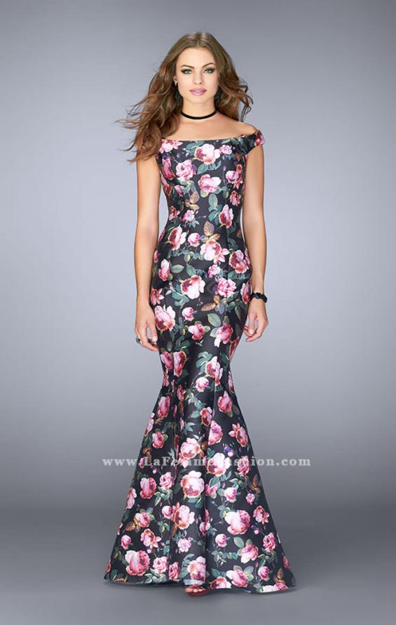 Picture of: Floral Off the Shoulder Mermaid Prom Dress in Print, Style: 24551, Main Picture