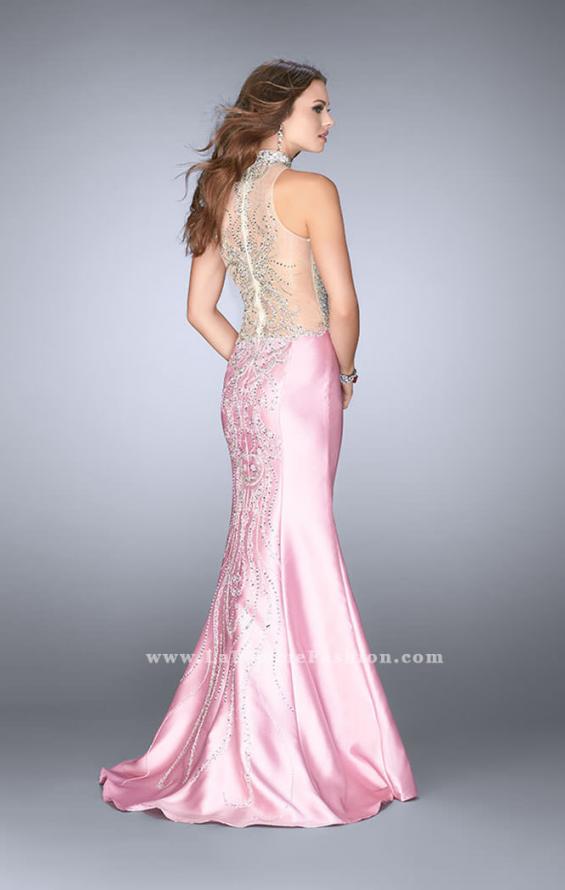 Picture of: Beaded Prom Gown with Mermaid Skirt and Beading in Pink, Style: 24562, Back Picture