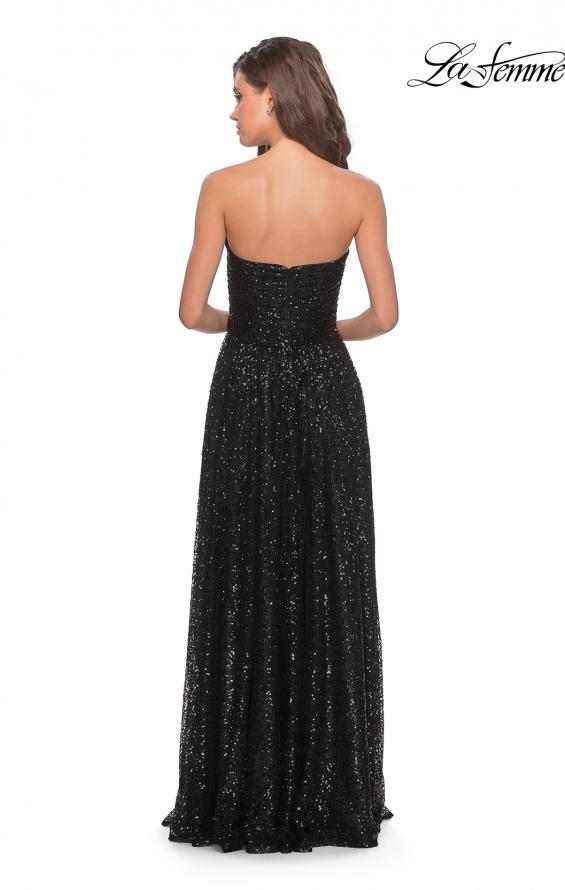 Picture of: Long Sequined Dress with Sweetheart Neckline in Black, Style: 27879, Detail Picture 2