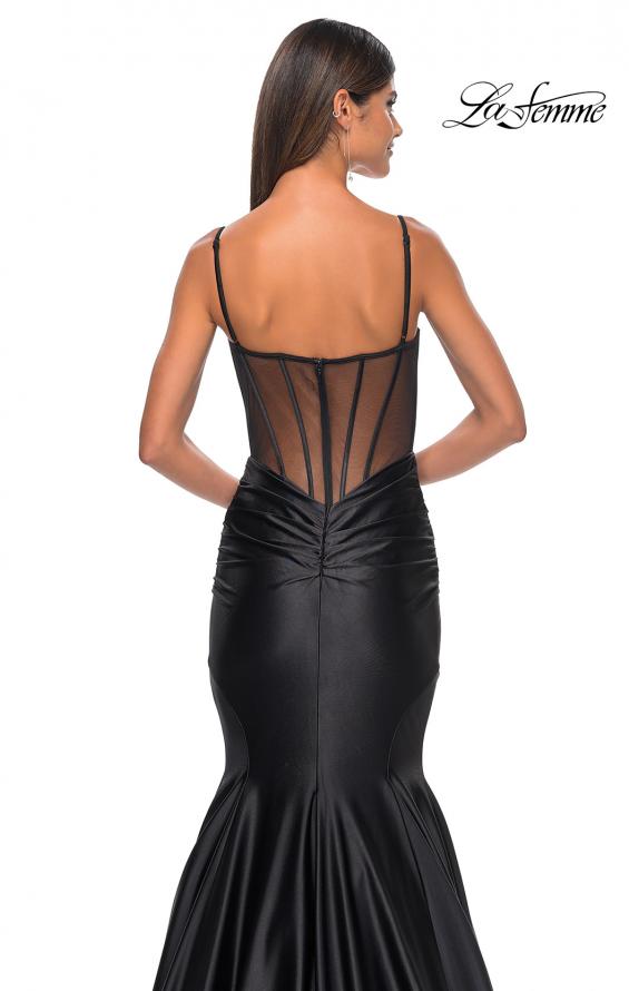 Picture of: Satin Mermaid Prom Gown with Corset Top in Black, Style: 32269, Detail Picture 10