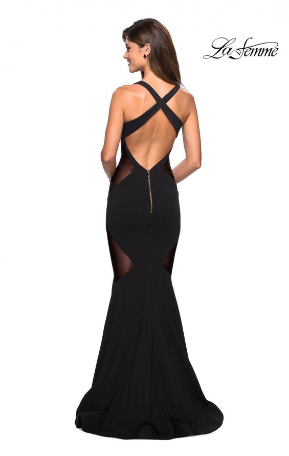 Picture of: Sultry Black Prom Dress with Illusion Detailing in Black, Style: 27454, Back Picture
