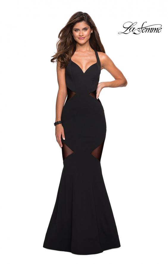 Picture of: Sultry Black Prom Dress with Illusion Detailing in Black, Style: 27454, Detail Picture 3