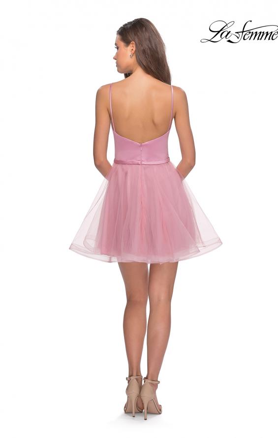 Picture of: Short Tulle Homecoming Dress with Scoop Neck in Blush, Style: 28156, Detail Picture 2