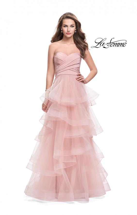 Picture of: Long Tulle Gown with Sweetheart Neckline in Blush, Style: 25430, Main Picture