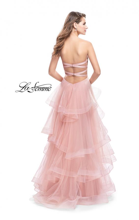Picture of: Long Tulle Gown with Sweetheart Neckline in Blush, Style: 25430, Back Picture