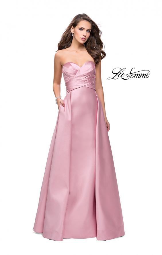 Picture of: Strapless A-line Prom Dress with Cape Skirt and Pockets in Blush, Style: 25738, Detail Picture 3