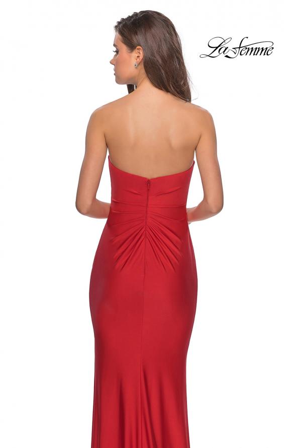 Picture of: Floor Length Strapless Prom Dress with Pleating in Bright Red, Style: 28269, Detail Picture 6