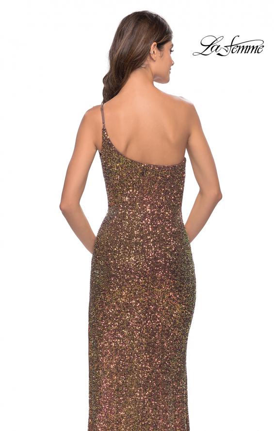 Picture of: Elegant Soft Sequin One Shoulder Long Dress in Bronze in Bronze, Style: 31426, Detail Picture 3