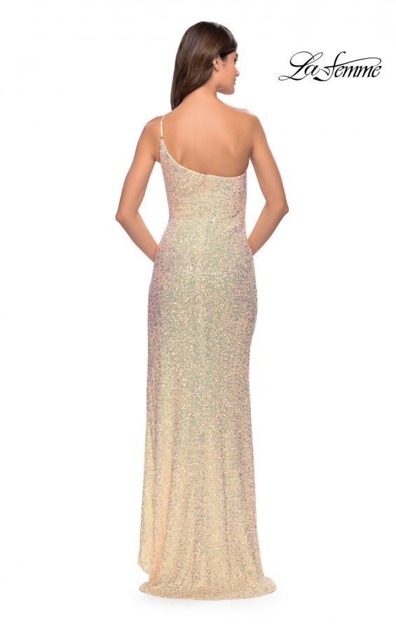 Picture of: Elegant Soft Sequin One Shoulder Long Dress in Champagne, Style: 31212, Detail Picture 7