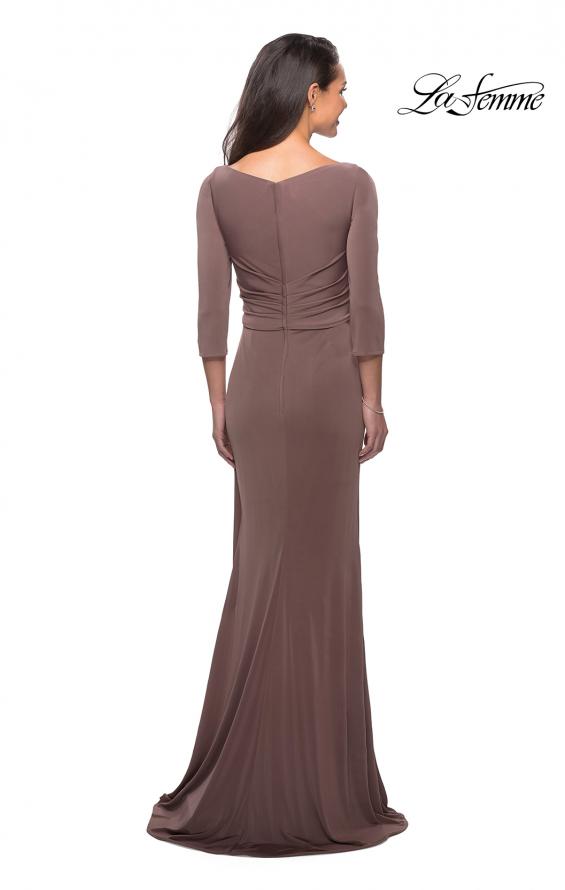 Picture of: 3/4 Sleeve Long Jersey Dress with Sweetheart Neckline in Cocoa, Style: 26955, Detail Picture 3